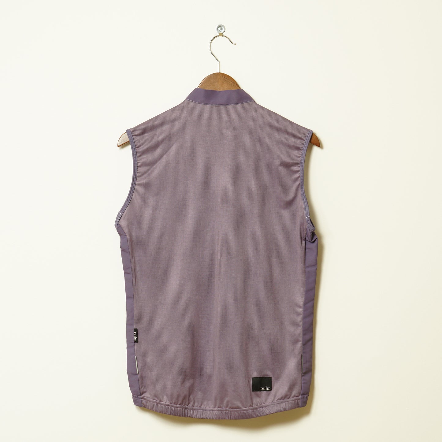 Back of men's grape windshield gilet